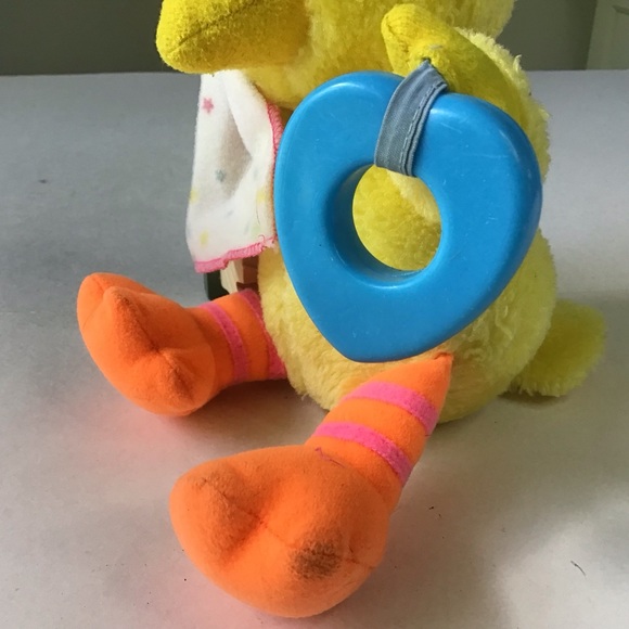 Vintage Sesame Street Baby Big Bird Plush 1992 Chiming Rattle Sounds & Teether - Picture 3 of 8